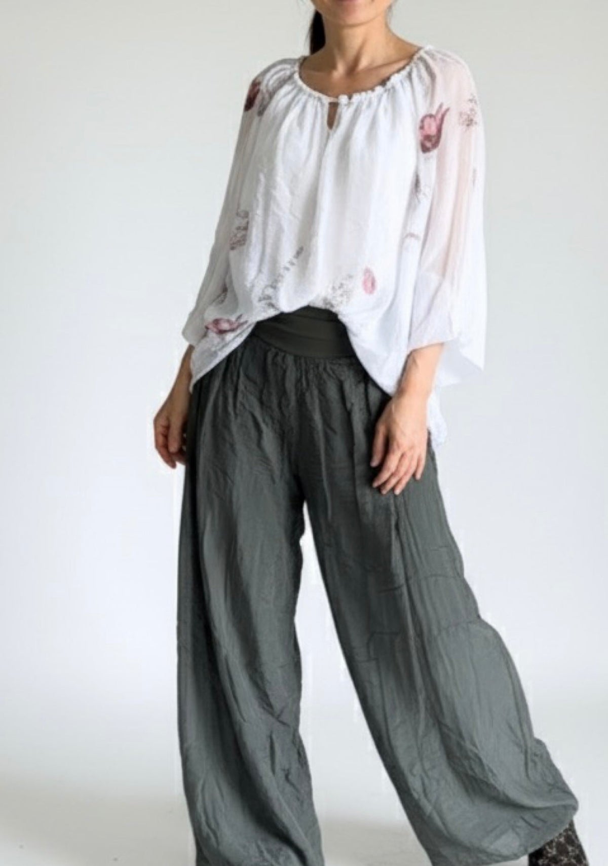 Made In Italy Odette Silk Pants