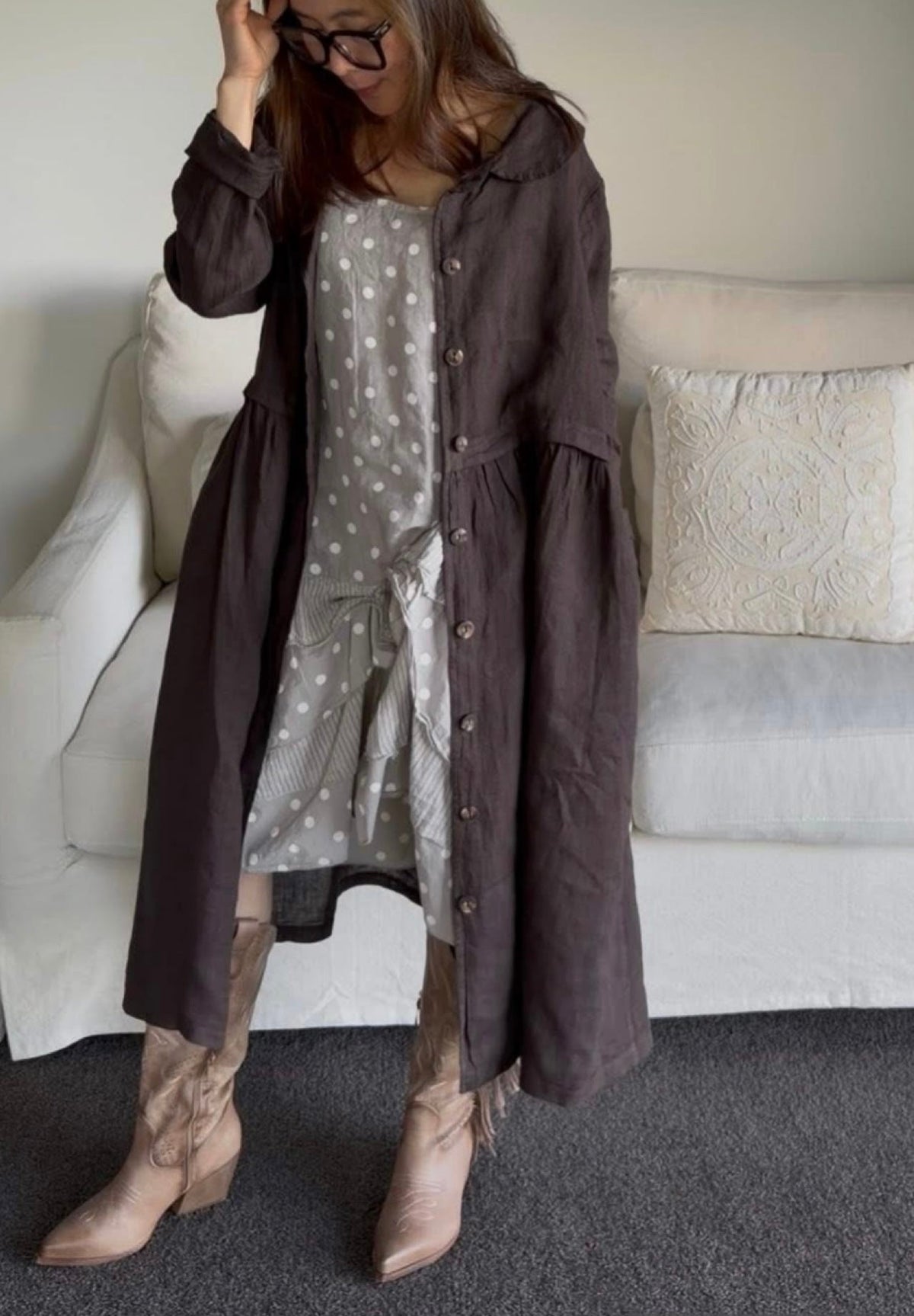 Luciana Linen Overcoat