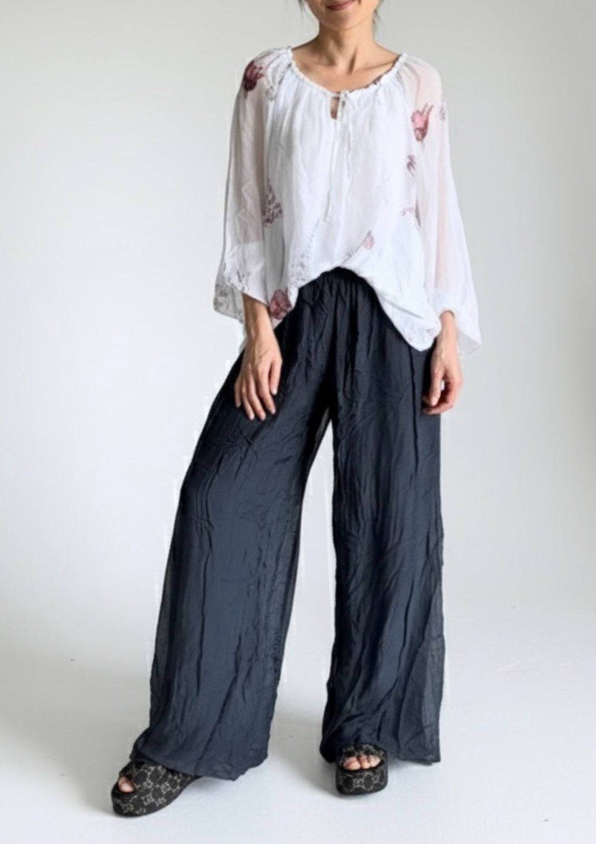 Made In Italy Odette Silk Pants
