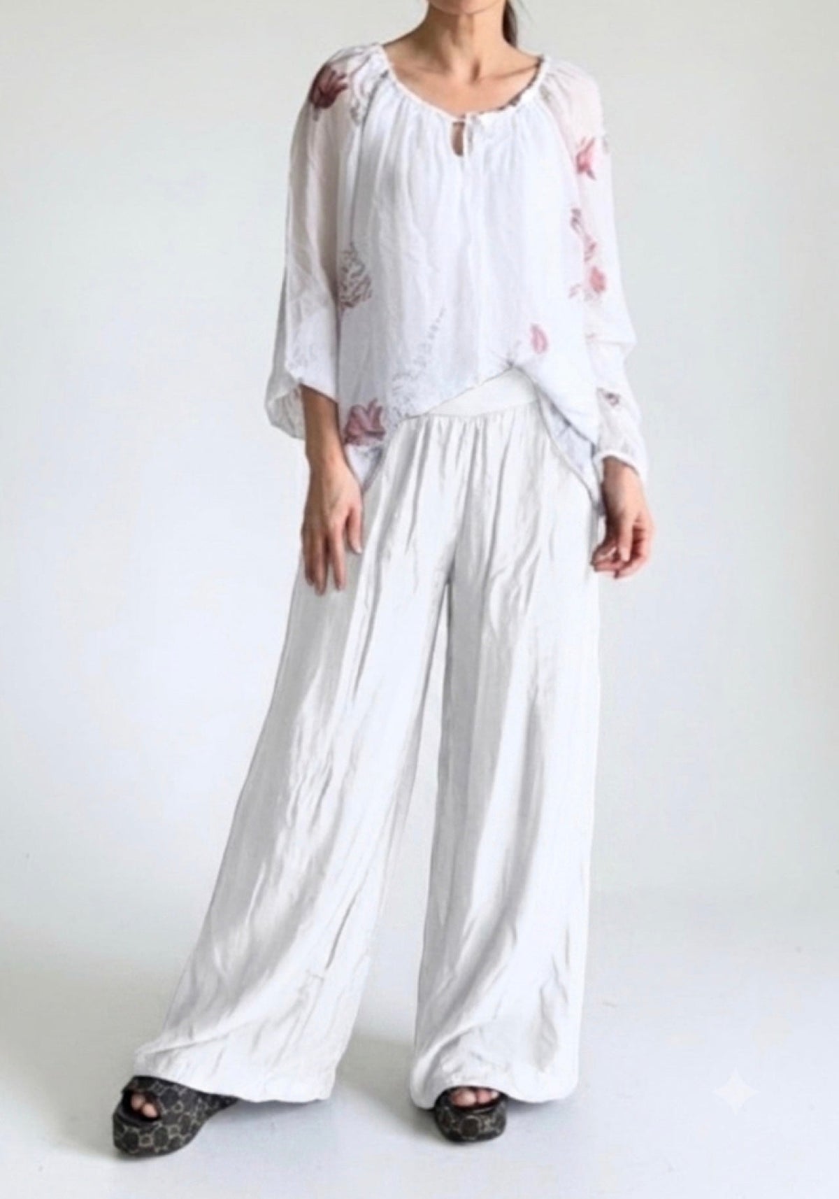 Made In Italy Odette Silk Pants