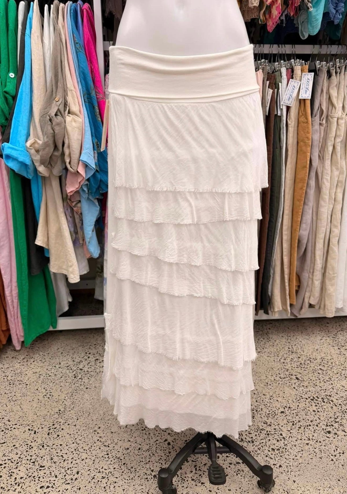 Made In Italy Messina Layered Maxi Silk Skirt