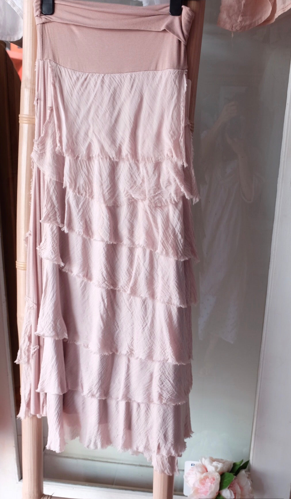 Made In Italy Messina Layered Maxi Silk Skirt